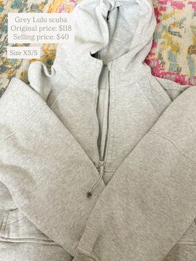 lululemon athletica Grey Scuba Hoodie Jacket